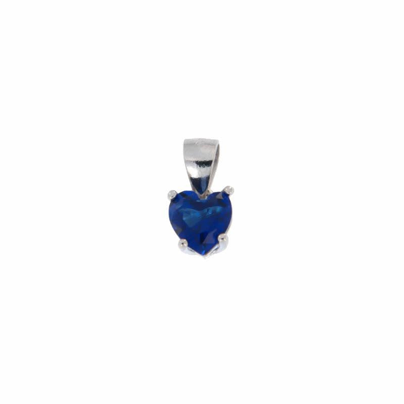 Pendentif Cœur en Argent 925 avec Zircons Colorés – Bleu, Vert, Noir | CM Silver Jewels