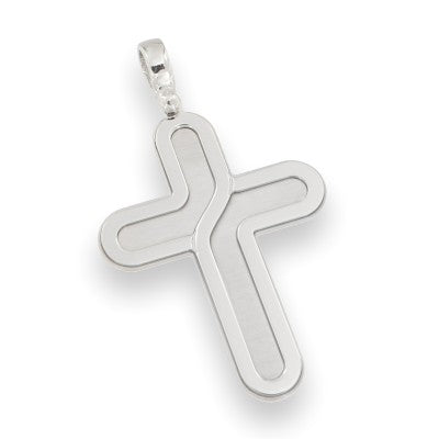 Ciondolo Croce Grande in Argento 925 – Design a Doppio Profilo | CM Silver Jewels