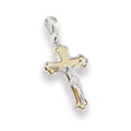 Ciondolo Crocifisso Bicolore in Argento 925 e Oro – Cristo in Rilievo | CM Silver Jewels