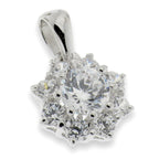 Zircon and 925 Sterling Silver Rosetta Pendant Necklace – 45 cm | CM Silver Jewels