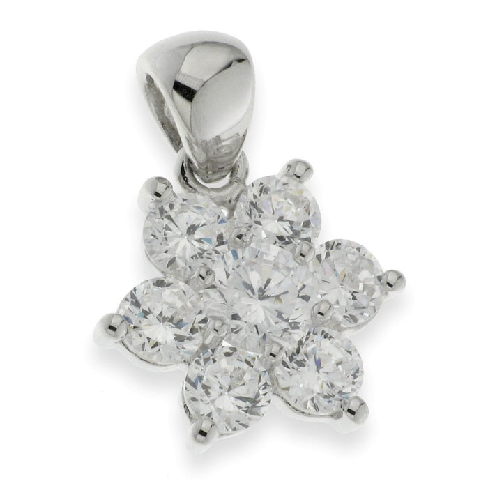 Collana Veneziana con Ciondolo Fiore in Zirconi e Argento 925 – 45 cm | CM Silver Jewels