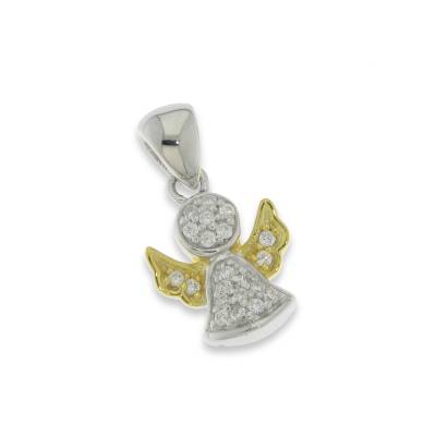 Collana Angelo in Argento 925 con Zirconi Bianchi – Maglia Veneziana 45 cm | CM Silver Jewels