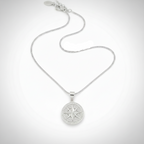 Collana con Ciondolo Rosa dei Venti in Argento 925 – Catenina Veneziana 50 cm | CM Silver Jewels