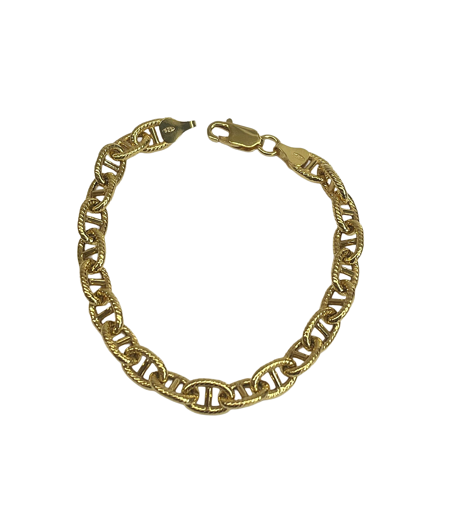 bracciale donna artigianale in Argento placcato Oro giallo - Made in Italy