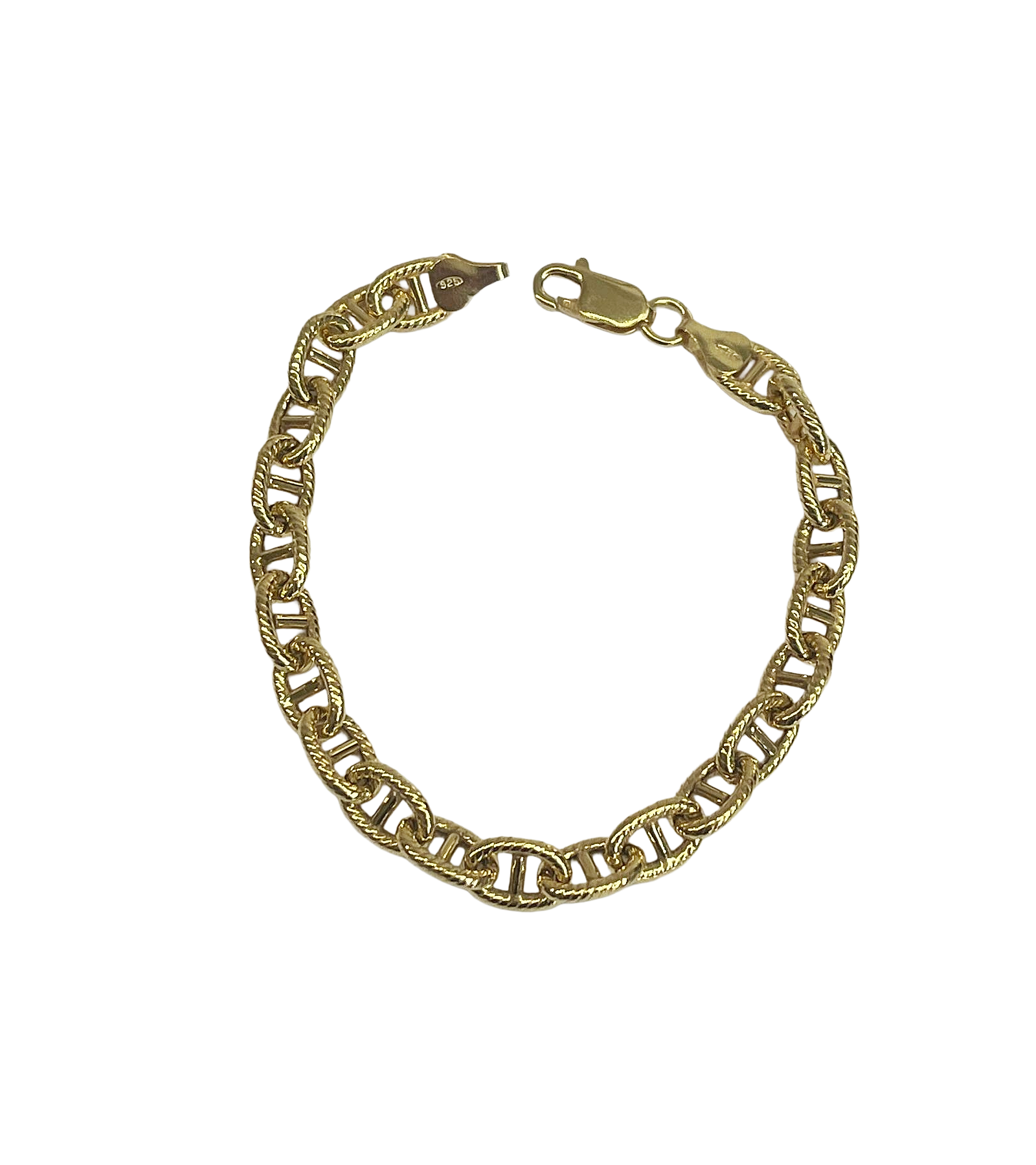 bracciale donna artigianale in Argento placcato Oro giallo - Made in Italy