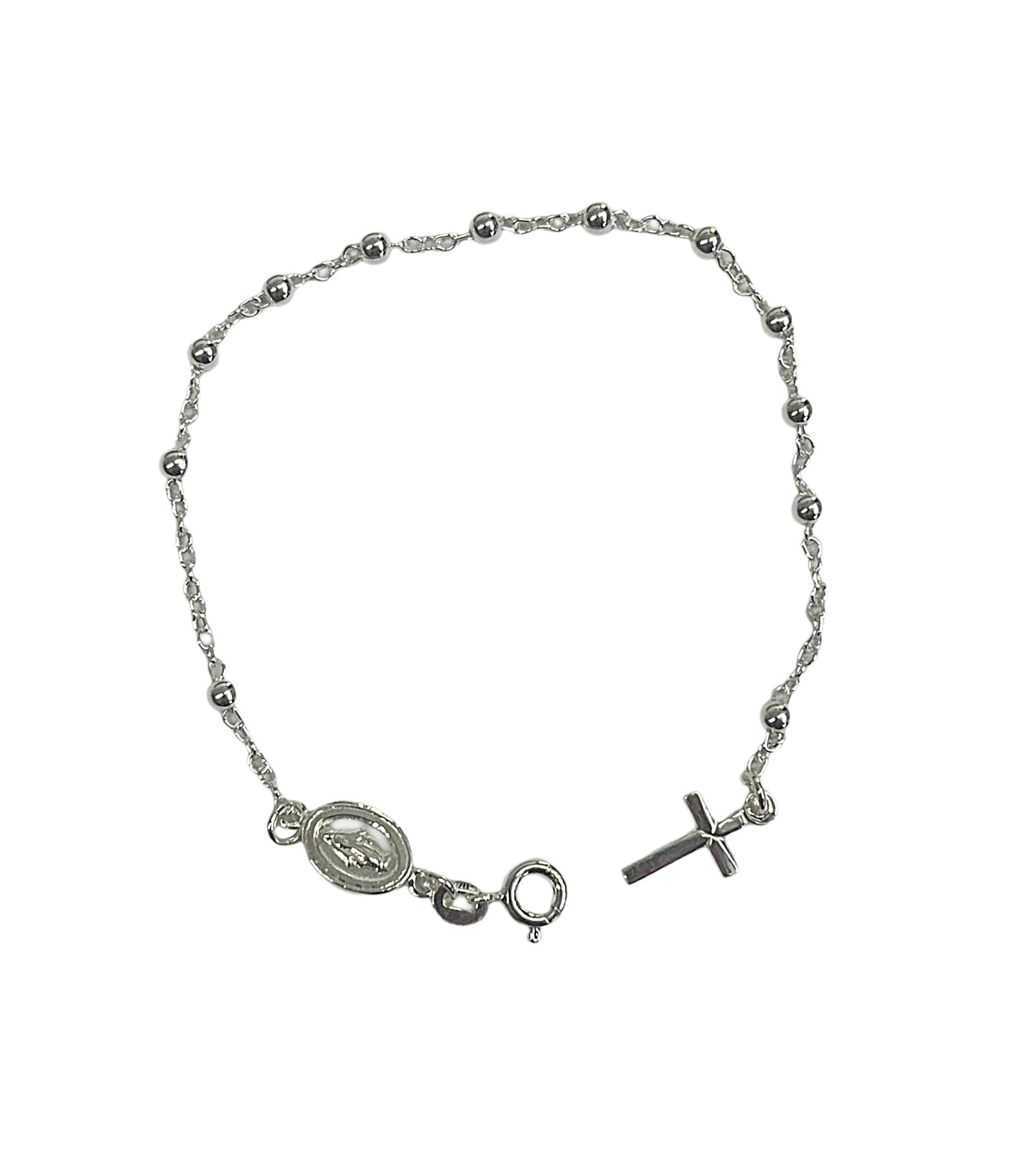 Bracelet chapelet avec médaille miraculeuse en argent 925