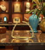 Handmade Bracelet in Gold-Plated 925 Silver with Engraved Tag