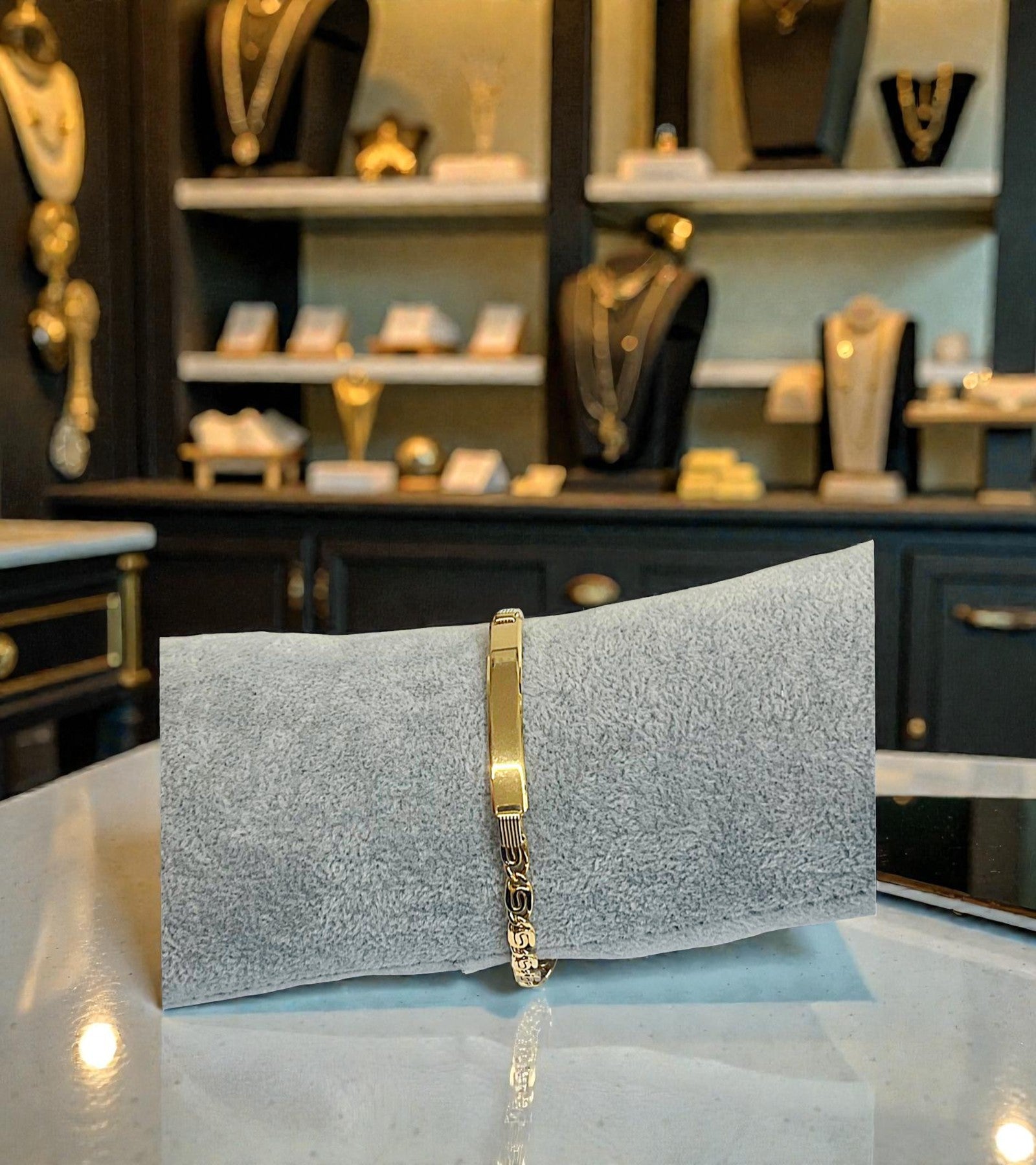 Handmade Bracelet in Gold-Plated 925 Silver with Engraved Tag