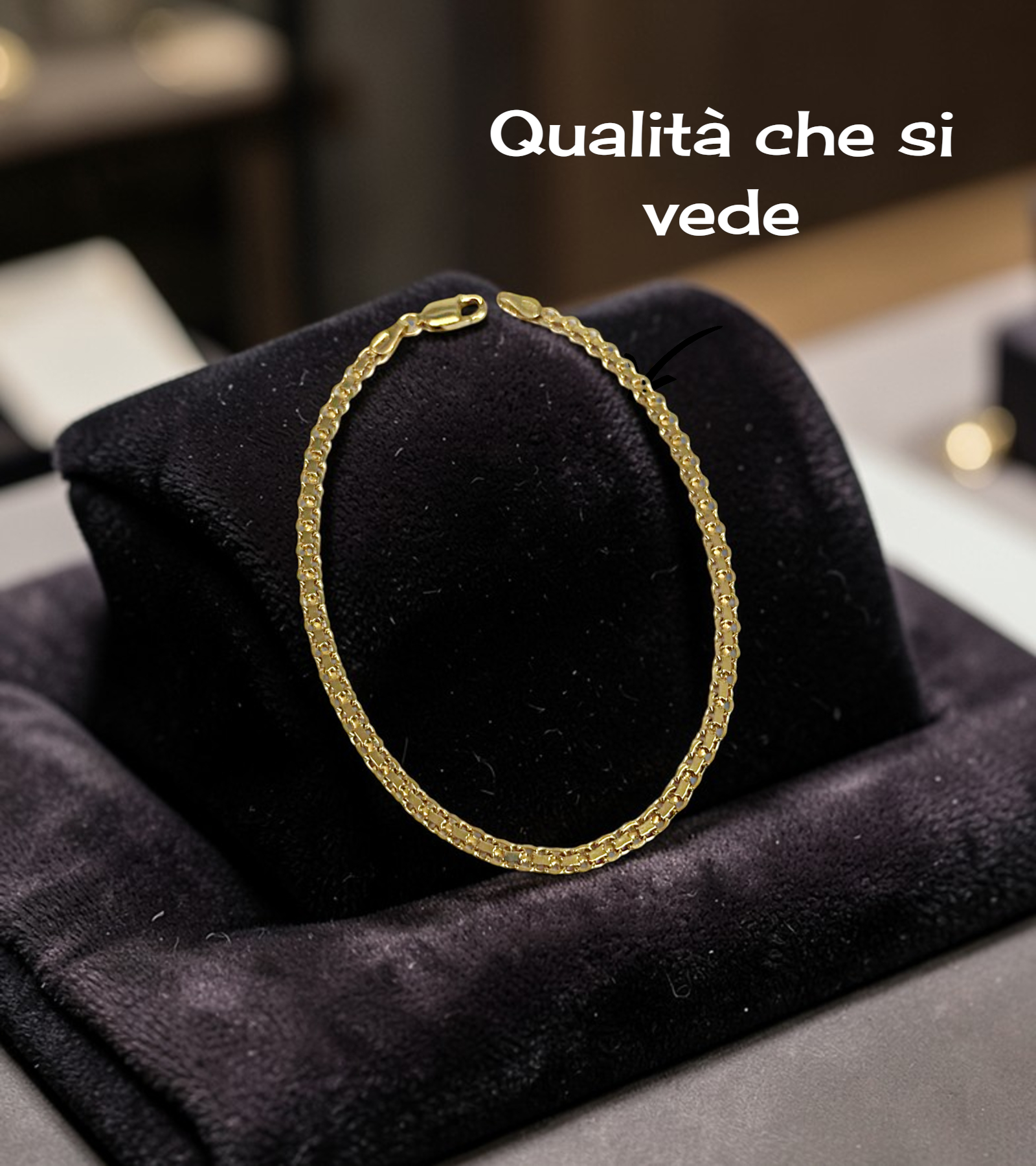 Bracciale dorato artigianale in argento 925 -  modello unico