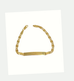 Handmade Bracelet in Gold-Plated 925 Silver with Engraved Tag