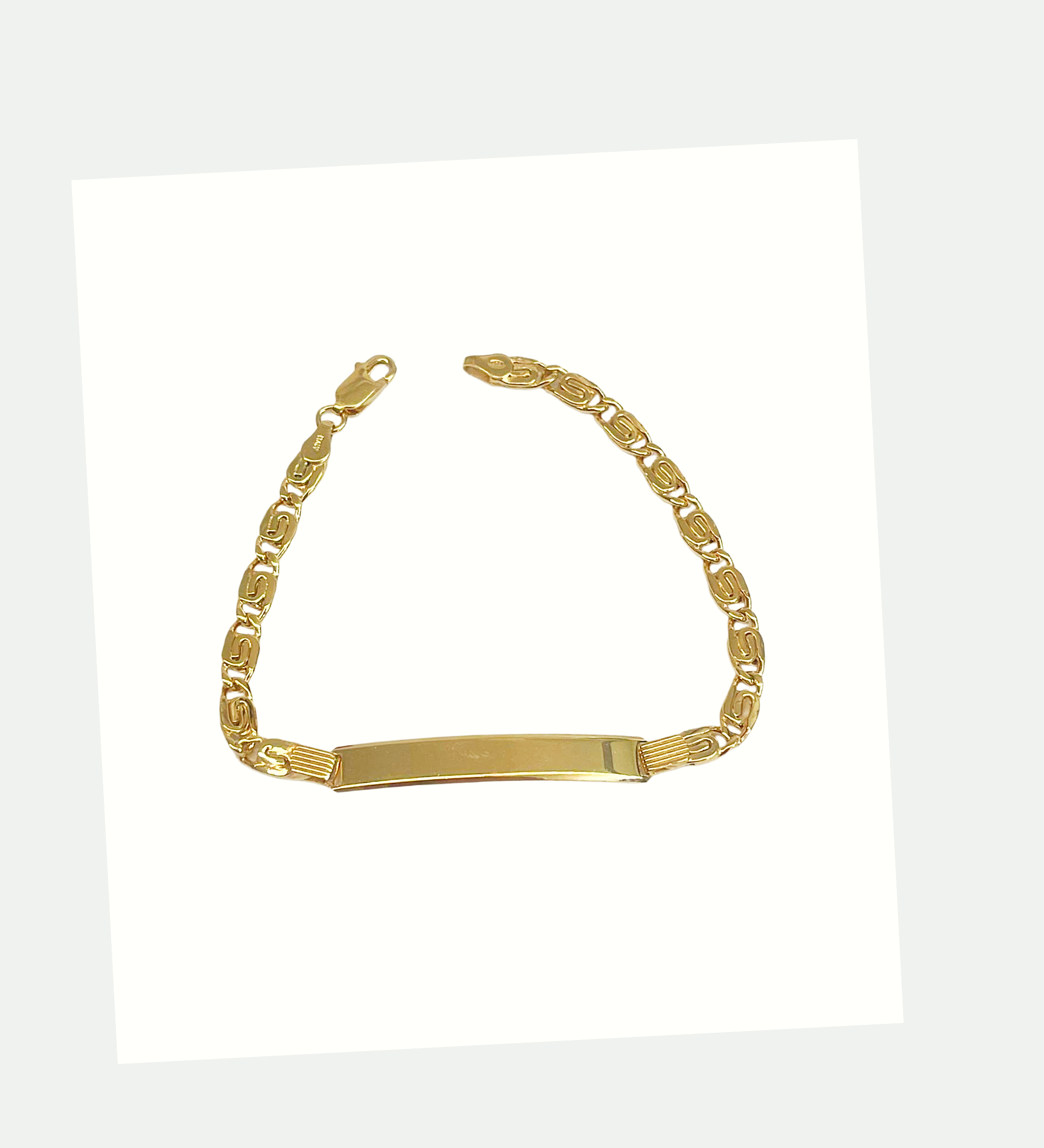 Handmade Bracelet in Gold-Plated 925 Silver with Engraved Tag