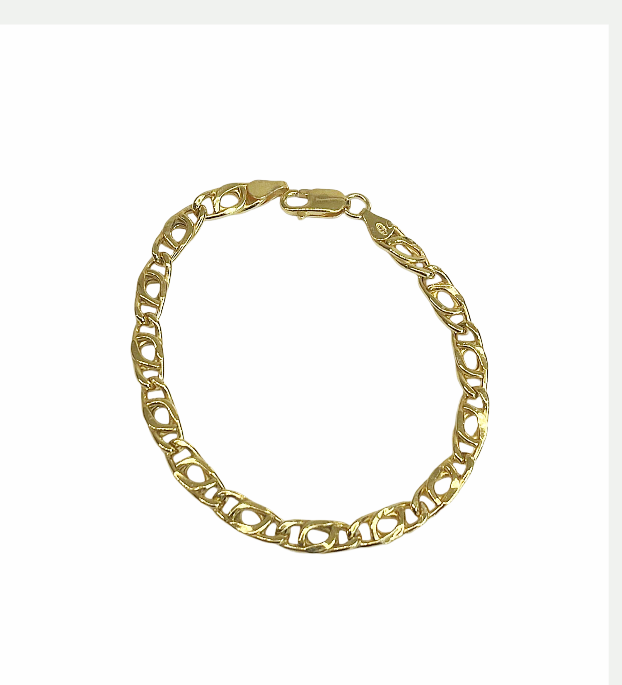 Bracciale dorato uomo in argento 925 artigianale