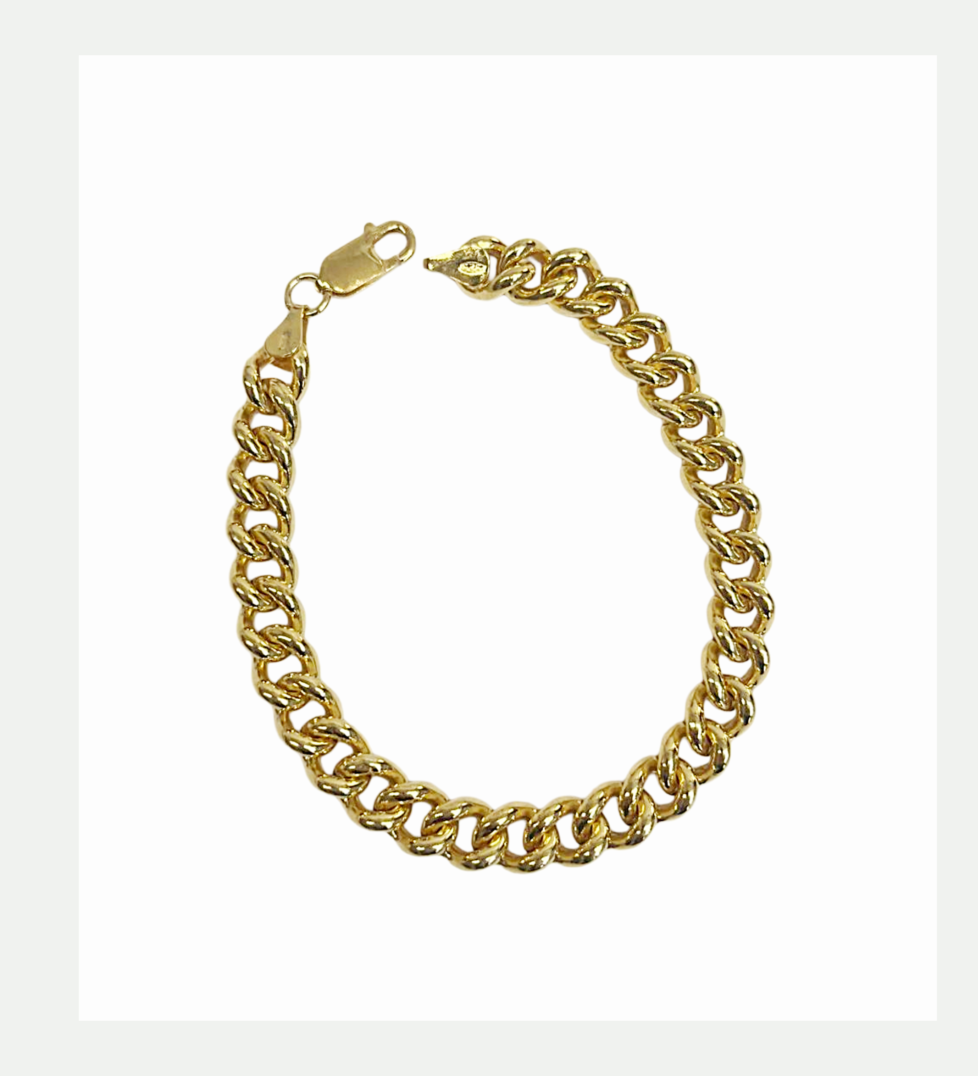 Bracciale dorato  in argento 925 a maglia grossa