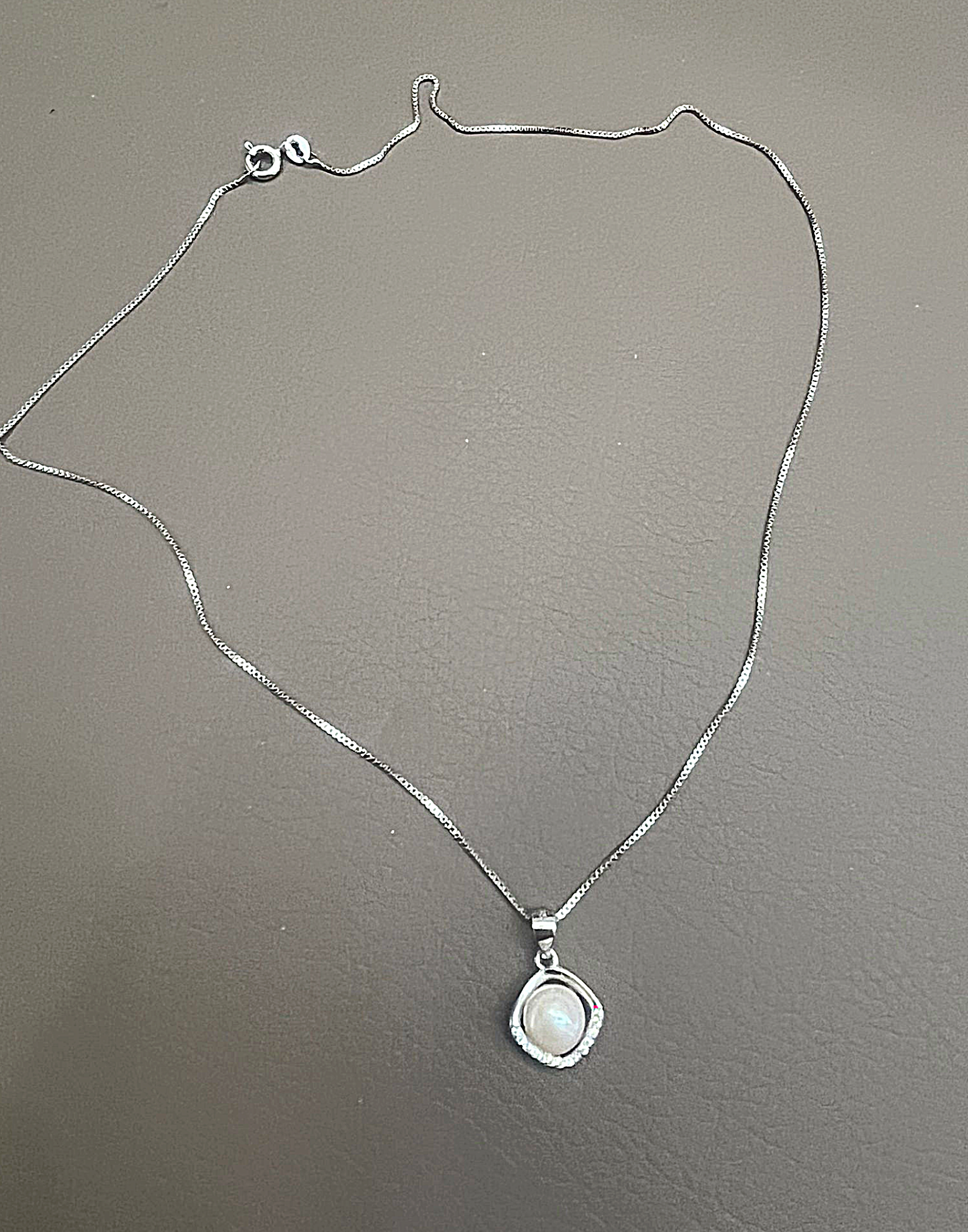 Collana con perla e zirconi in Argento