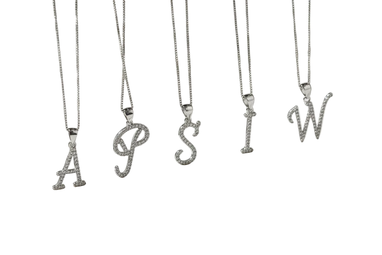 Collana Unisex con Lettera in Argento 925