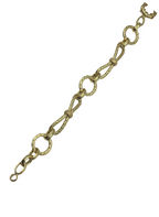 Bracelet en Argent 925 Plaqué Or avec Mailles Tressées et Finition Gravée – 18 cm | CM Silver Jewels