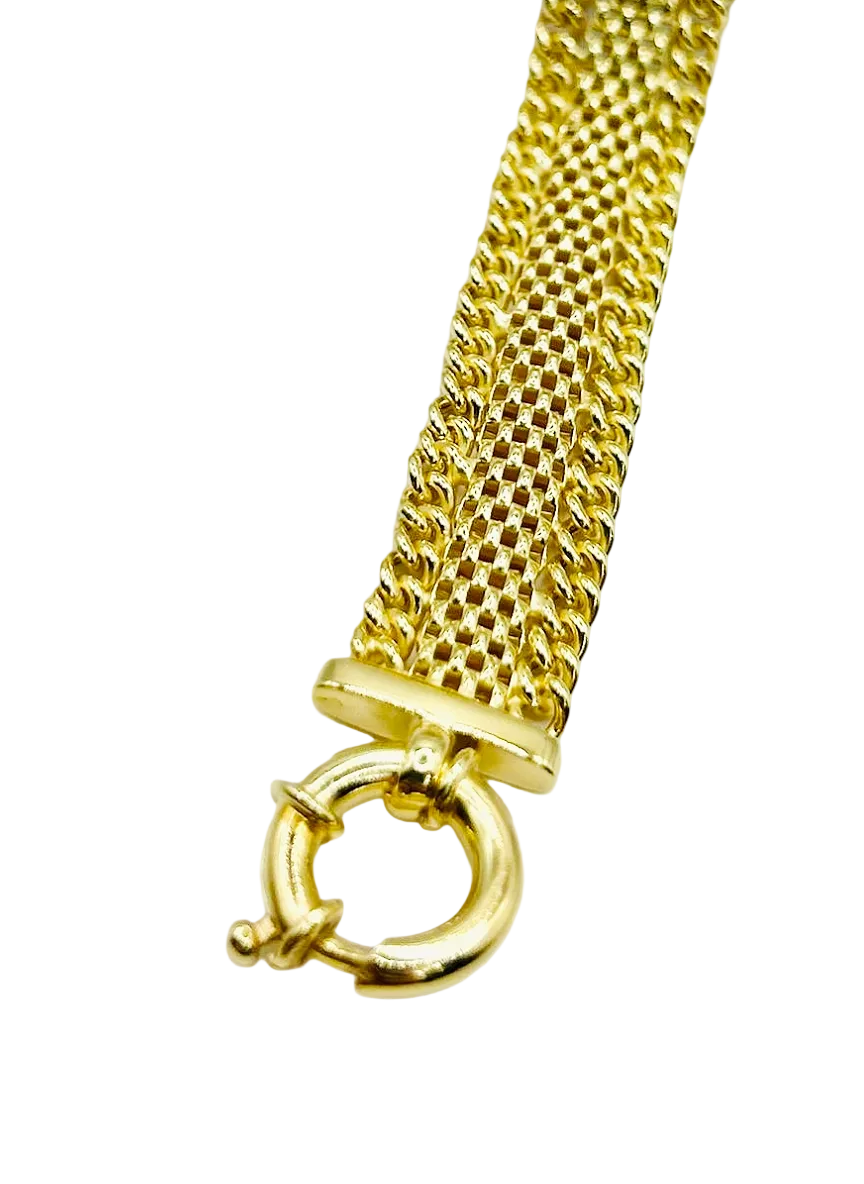 Bracciale Donna in Argento 925 Placcato Oro 18 Carati – Catena Elegante dal Fascino Deciso