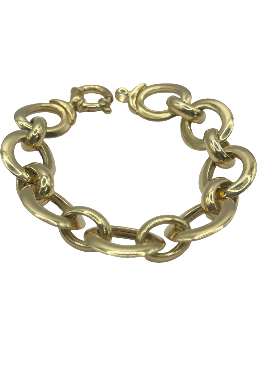 Bracelet pour femme en argent 925 fait main – Gros maillons ronds et design éclatant