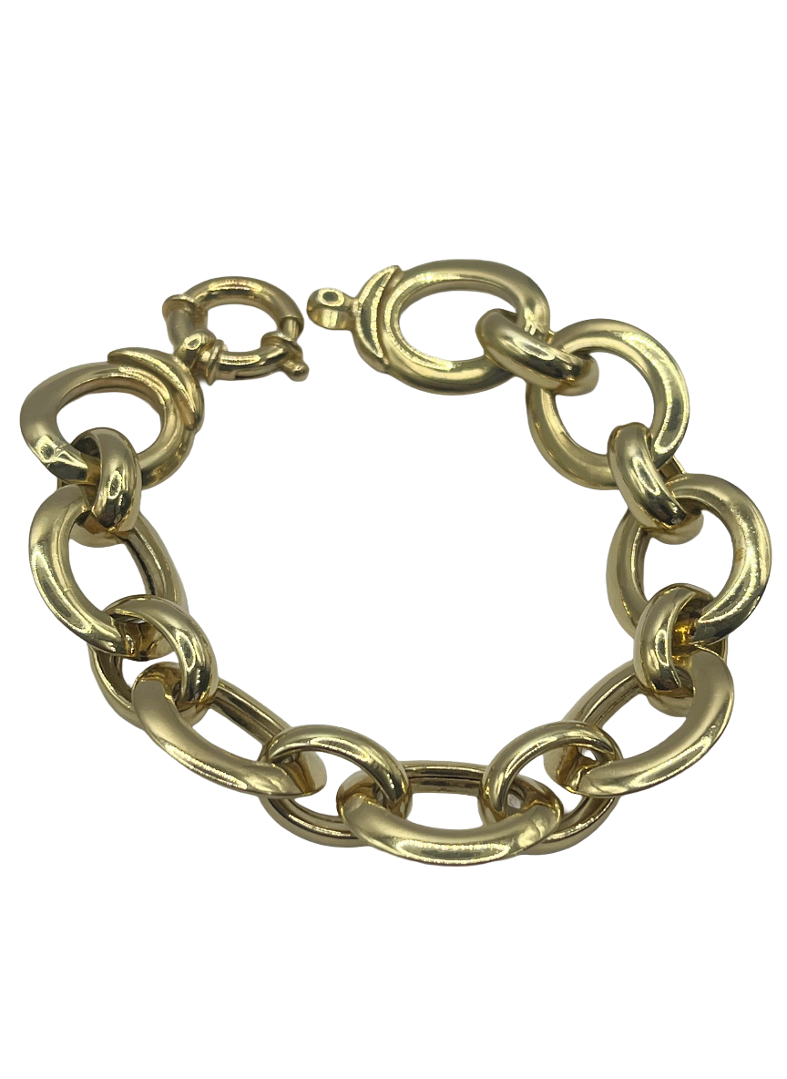Bracelet pour femme en argent 925 fait main – Gros maillons ronds et design éclatant