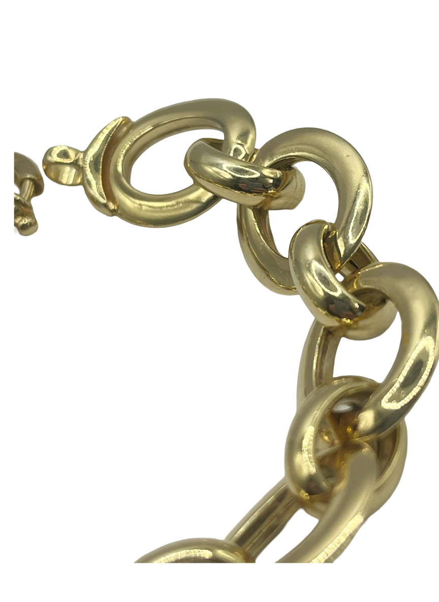 Bracelet pour femme en argent 925 fait main – Gros maillons ronds et design éclatant