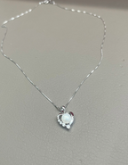 Collier en argent 925 en forme de cœur et de perle