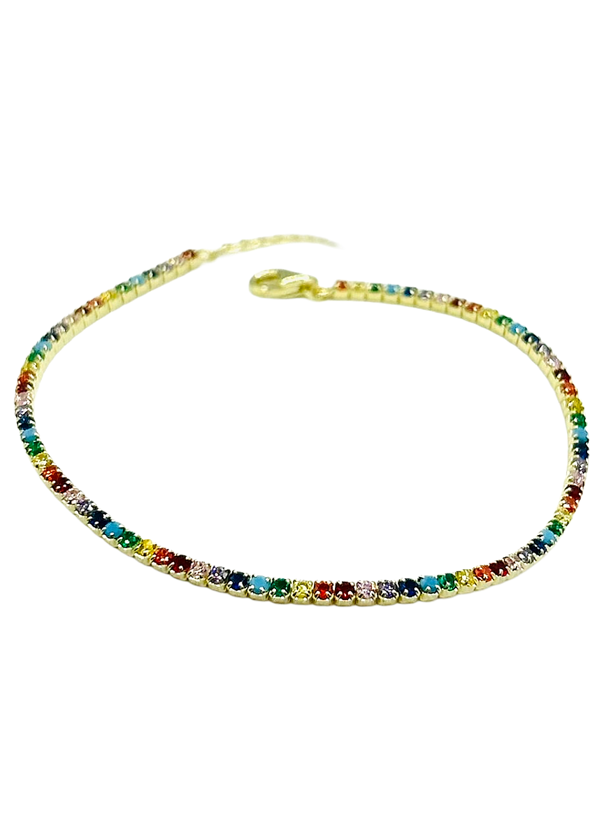 Bracciale Tennis in Argento 925 con Zirconi - Eleganza e Colore per Ogni Polso