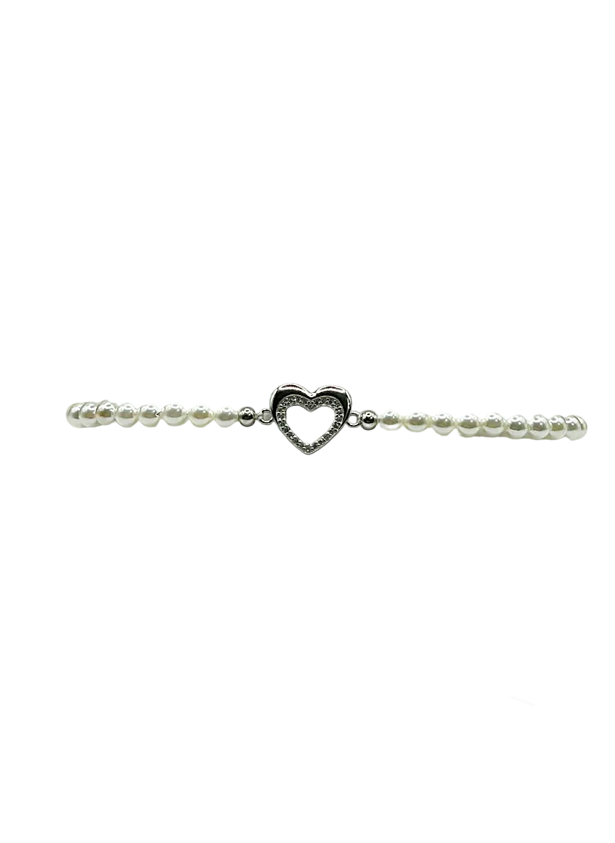 bracciale cuore e perle