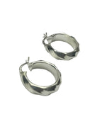 Orecchini a Cerchio in Argento 925 Martellato – Design Moderno e Luminoso - CM Silver Jewels