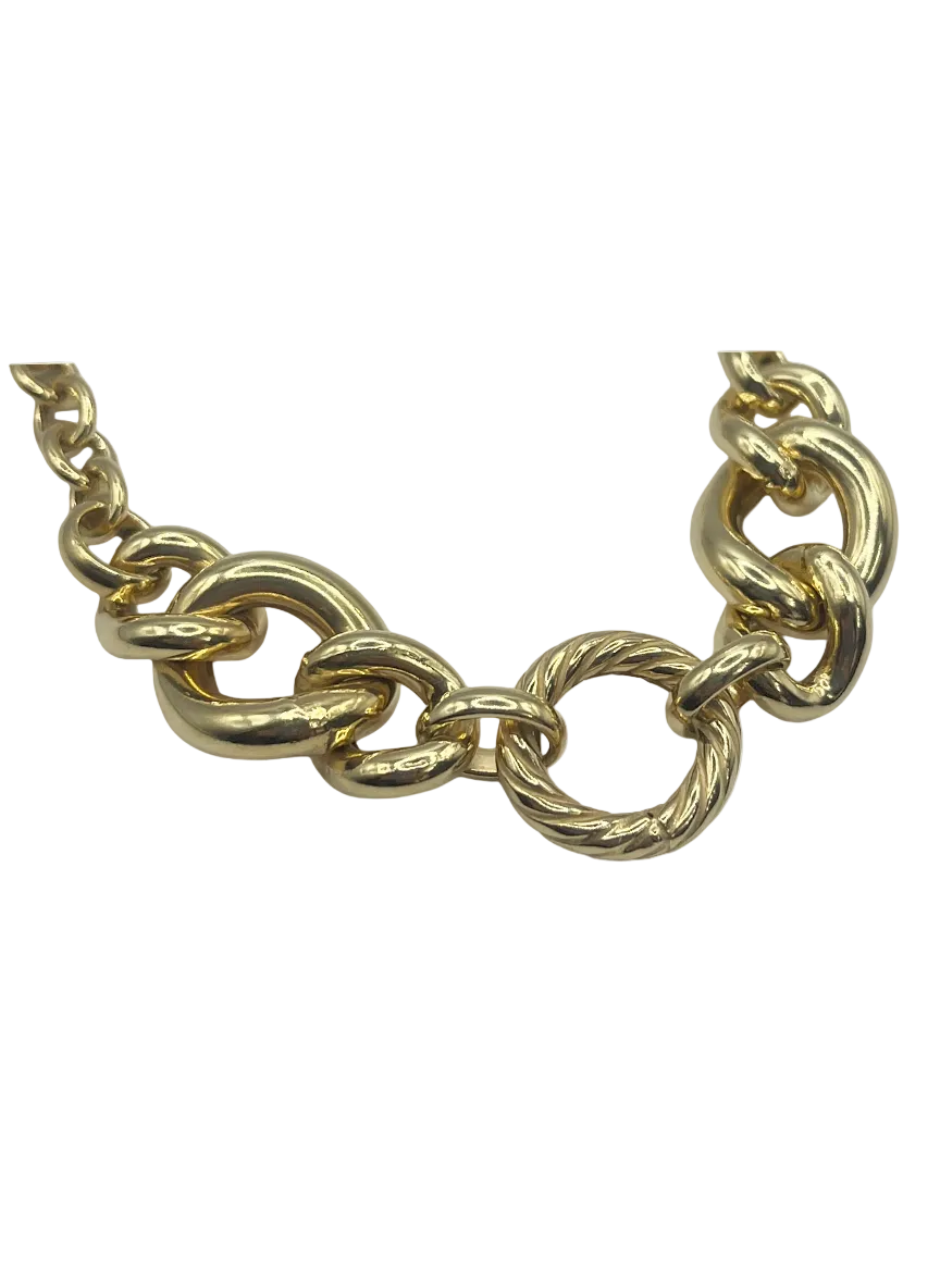 Bracciale in Argento 925 Placcato Oro con Maglie Intrecciate – 18,5 cm | CM Silver Jewels