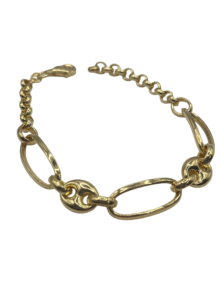 Handmade 925 Silver Women's Bracelet – Alternating Links and Elegant Design