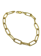 Handmade Women's Bracelet in Gold-Plated 925 Silver – Classic Rectangular Link