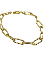 Handmade Women's Bracelet in Gold-Plated 925 Silver – Classic Rectangular Link