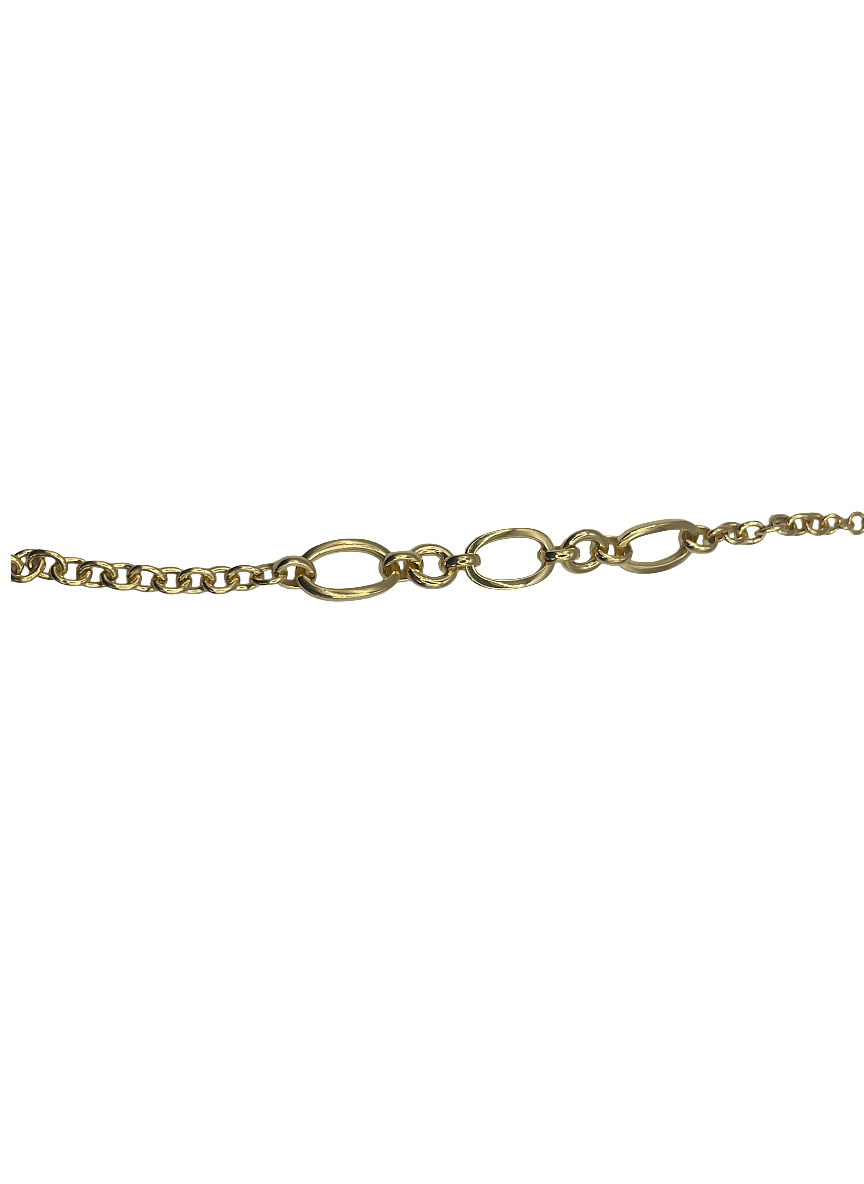Bracelet Femme en Argent 925 Plaqué Or – Maille Ovale Alternée Polie 20 cm | CM Silver Jewels