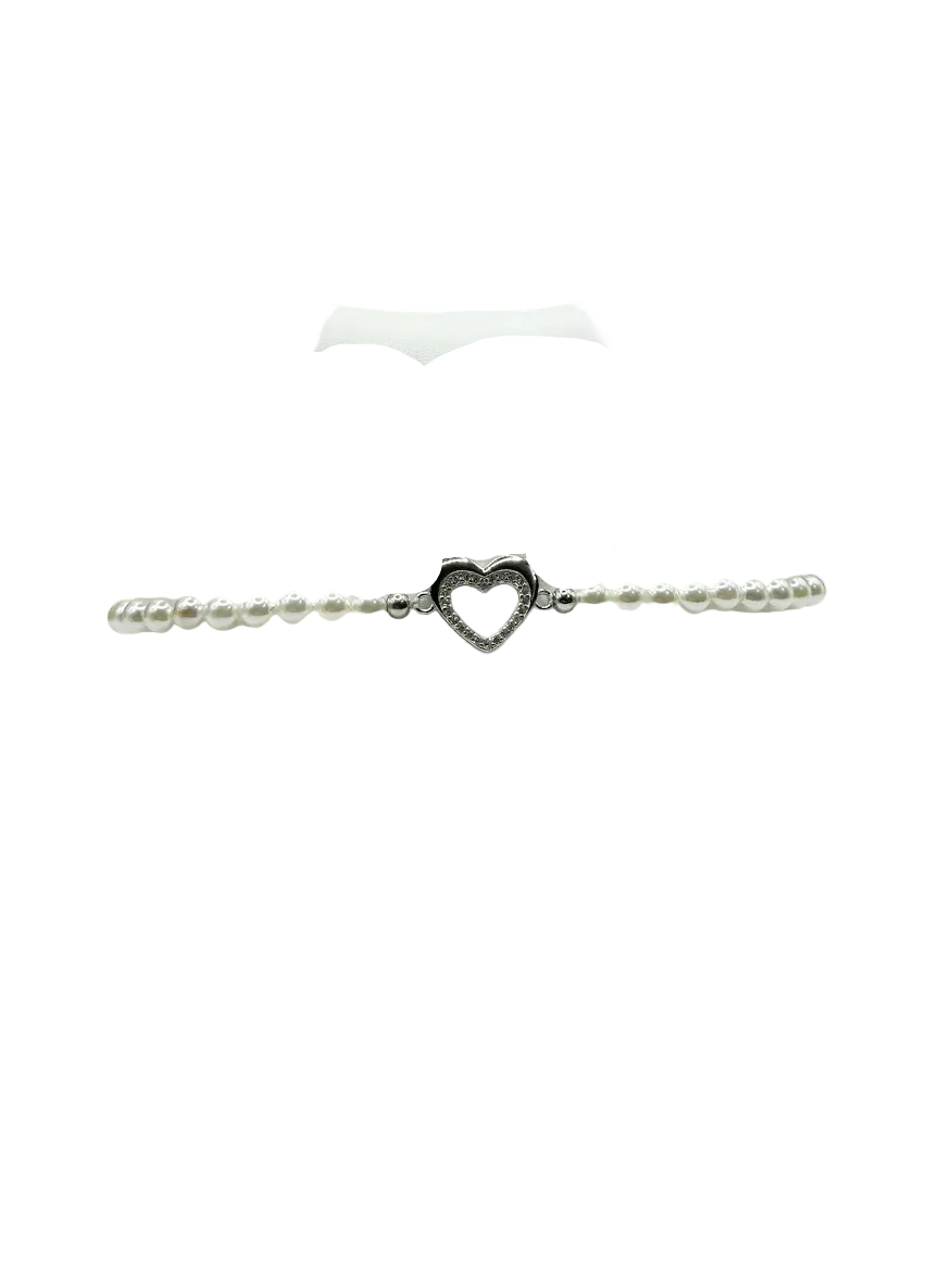 “Heart of Pearl” Bracelet – 925 Silver, Timeless Elegance