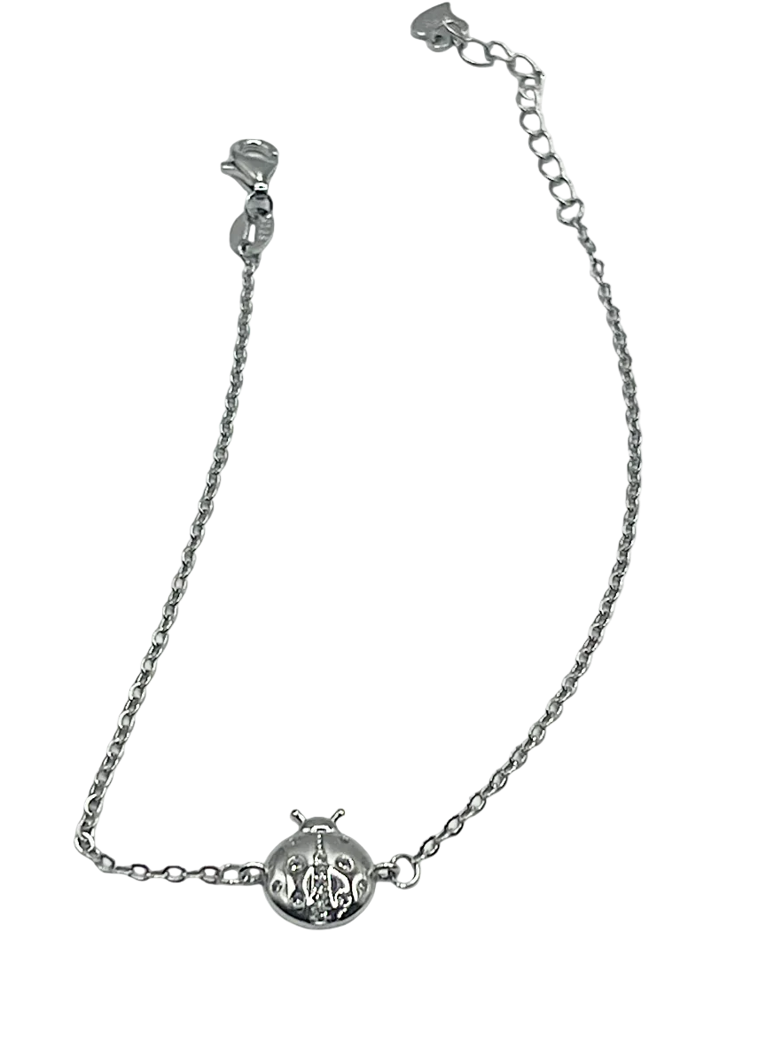 925 Silver Women's Bracelet with Lucky Ladybug Pendant