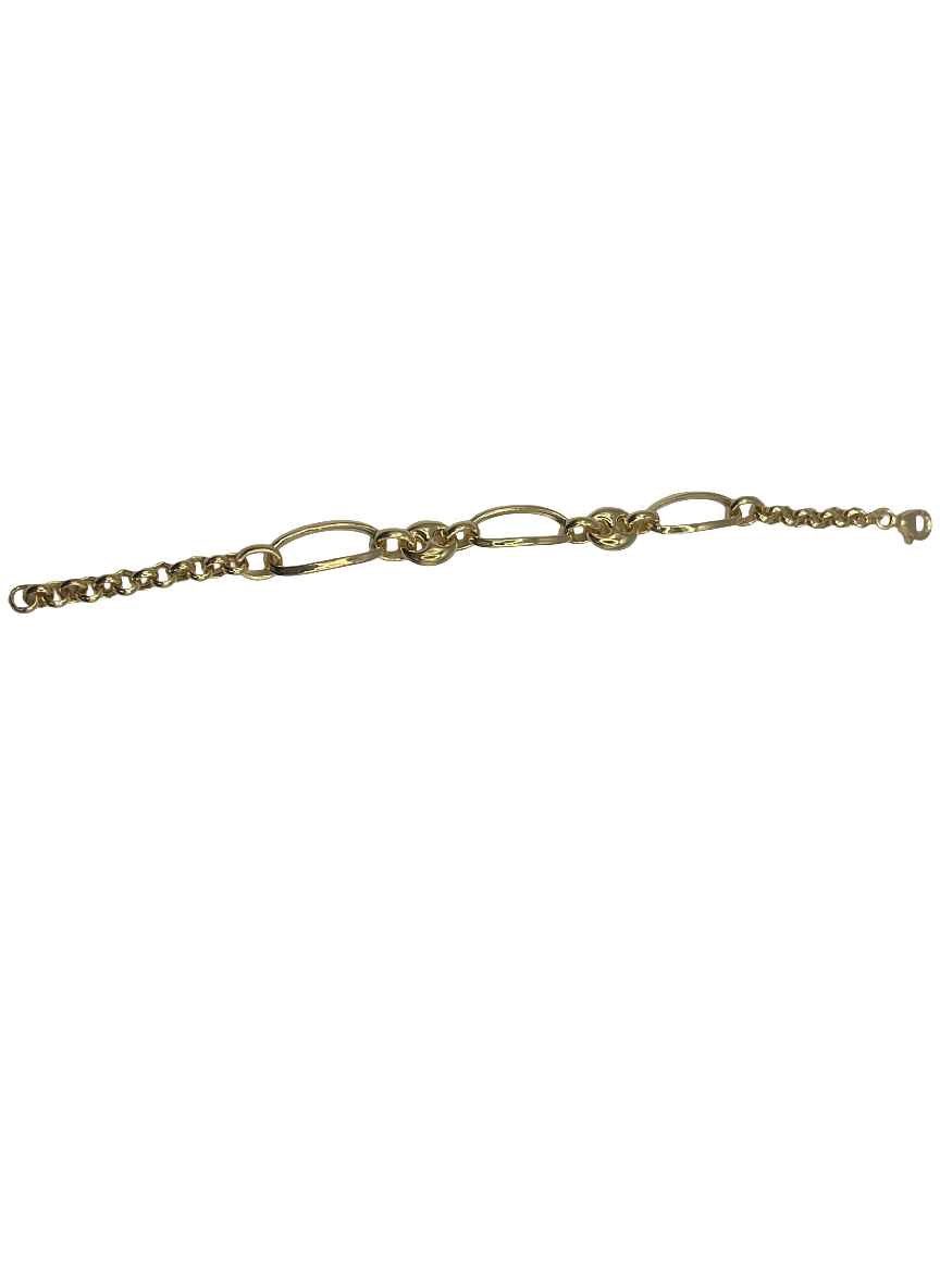 Handmade 925 Silver Women's Bracelet – Alternating Links and Elegant Design