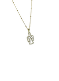 925 Silver Necklace with Angel Pendant and Zircons – Length 45 cm | CM Silver Jewels