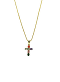Collana Donna in Argento 925 con Croce e Zirconi Multicolore – 45 cm | CM Silver Jewels