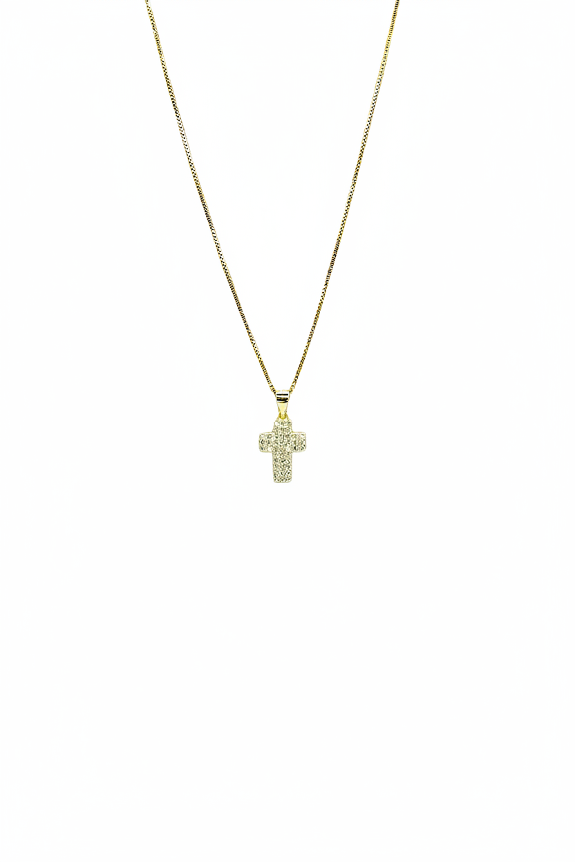 Collana in argento 925 con ciondolo a croce con zirconi colorati