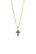 Collana in argento 925 con ciondolo a croce con zirconi colorati - CM Silver Jewels