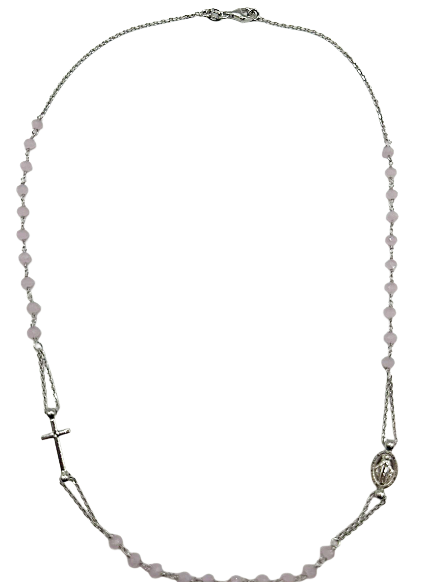 925 Sterling Silver Rosary Necklace – 7 Colors | 50 cm | CM Silver Jewels