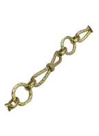 Bracelet en Argent 925 Plaqué Or avec Mailles Tressées et Finition Gravée – 18 cm | CM Silver Jewels
