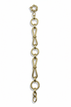 Bracelet en Argent 925 Plaqué Or avec Mailles Tressées et Finition Gravée – 18 cm | CM Silver Jewels