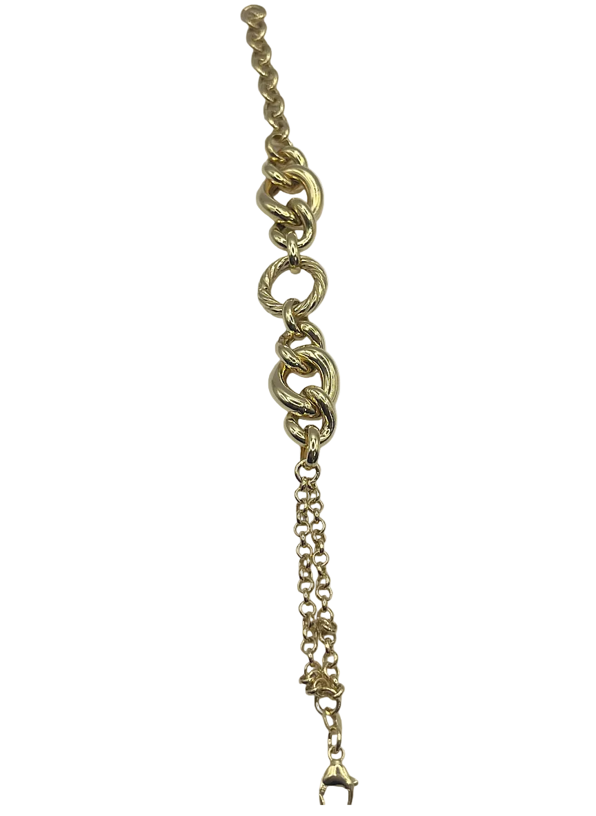Bracciale in Argento 925 Placcato Oro con Maglie Intrecciate – 18,5 cm | CM Silver Jewels