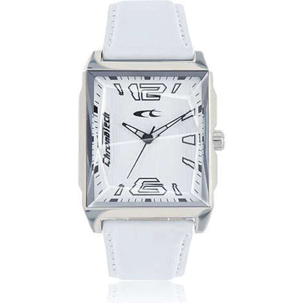 Unisex Chronotech RW0056 Watch White Leather 39 × 52 mm | CM Silver Jewels
