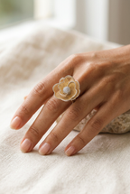 Anello Donna in Argento 925 Fiore Bicolore Misura 16 | CM Silver Jewels