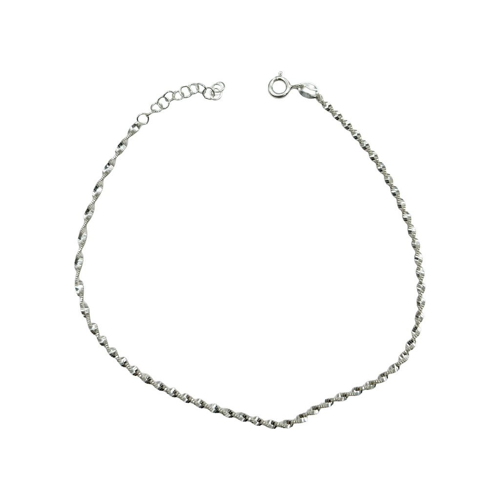 Cavigliera Catena Singapore in Argento 925 – Regolabile 22,5+3 cm