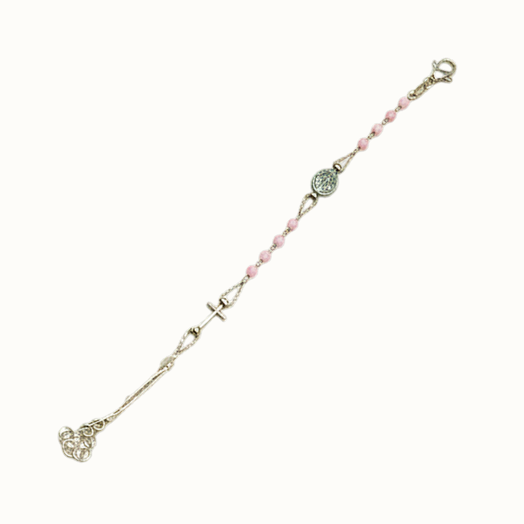 Sterling Silver Rosary Bracelet with Colored Beads – 7 Colors | CM Silver Jewels