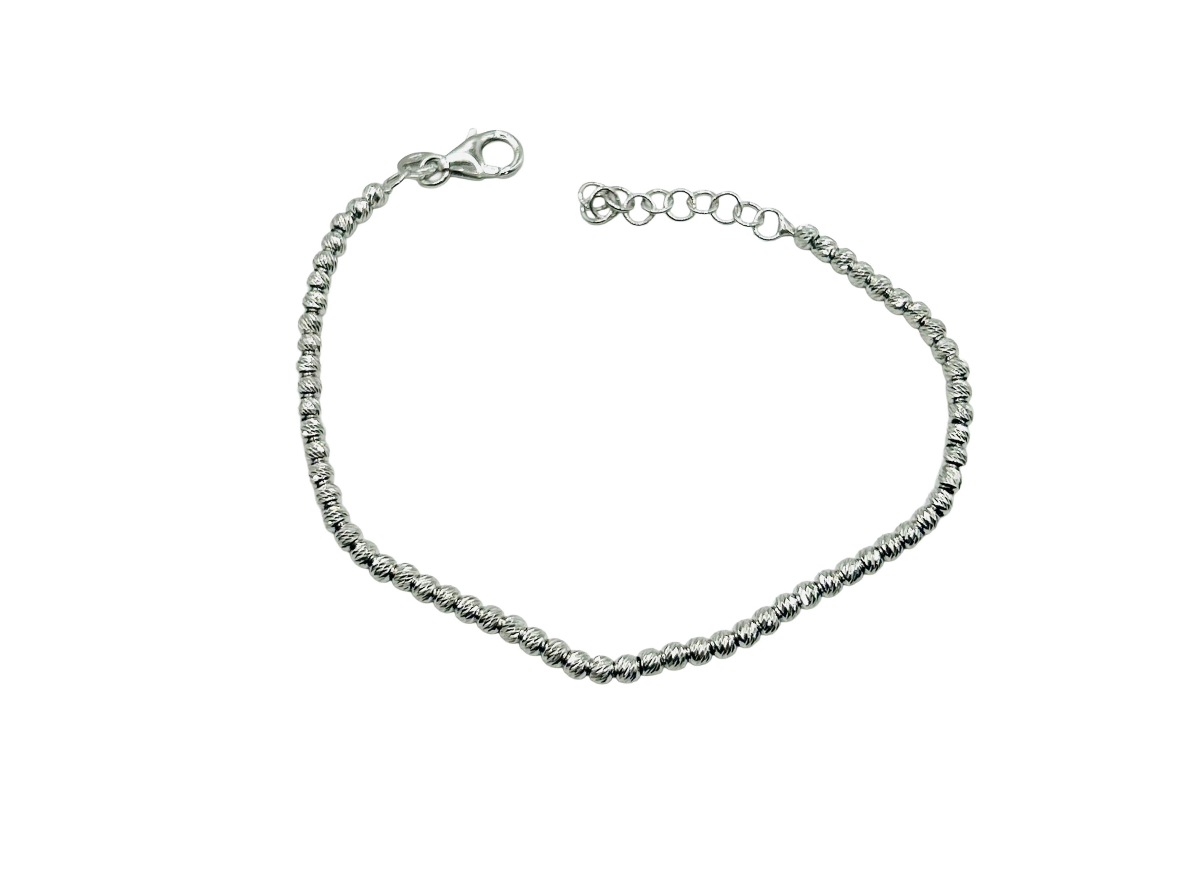 Bracciale Uomo Argento 925 Sfere Incise Regolabile – Eleganza Minimal 16-20 cm