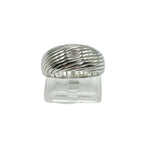 Women's Striped 925 Silver Ring - Hypoallergenic and Durable